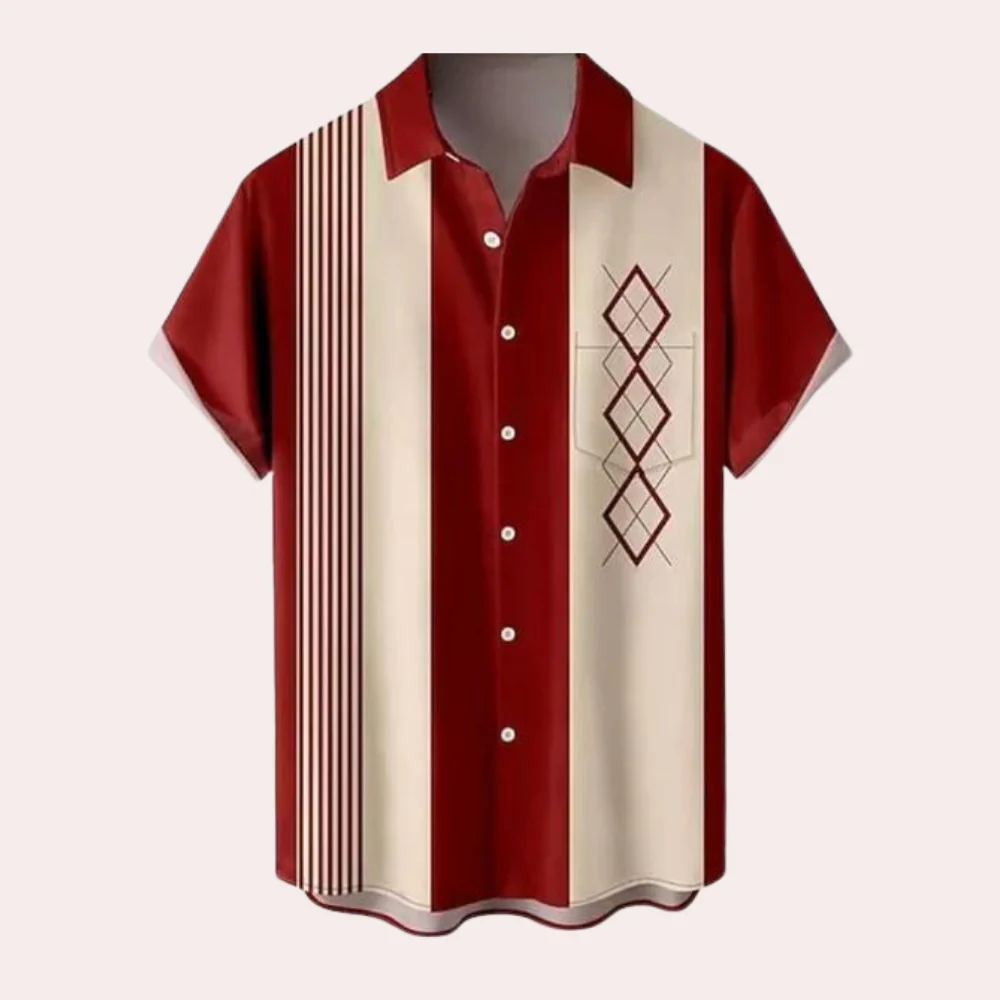 Miesten Lyhythihainen Retro Paita - Image 3