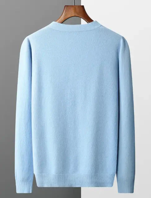 Miesten Merinovillainen Neuletakki – Cashmere-Tyyli, Pitkähihainen Ajaton Neule - Image 10