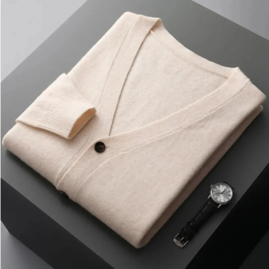 Miesten Merinovillainen Neuletakki – Cashmere-Tyyli, Pitkähihainen Ajaton Neule - Image 17