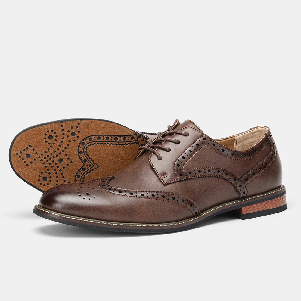 Miesten Nahkakengät Brogue-mallinen Tyylikäs - Image 4