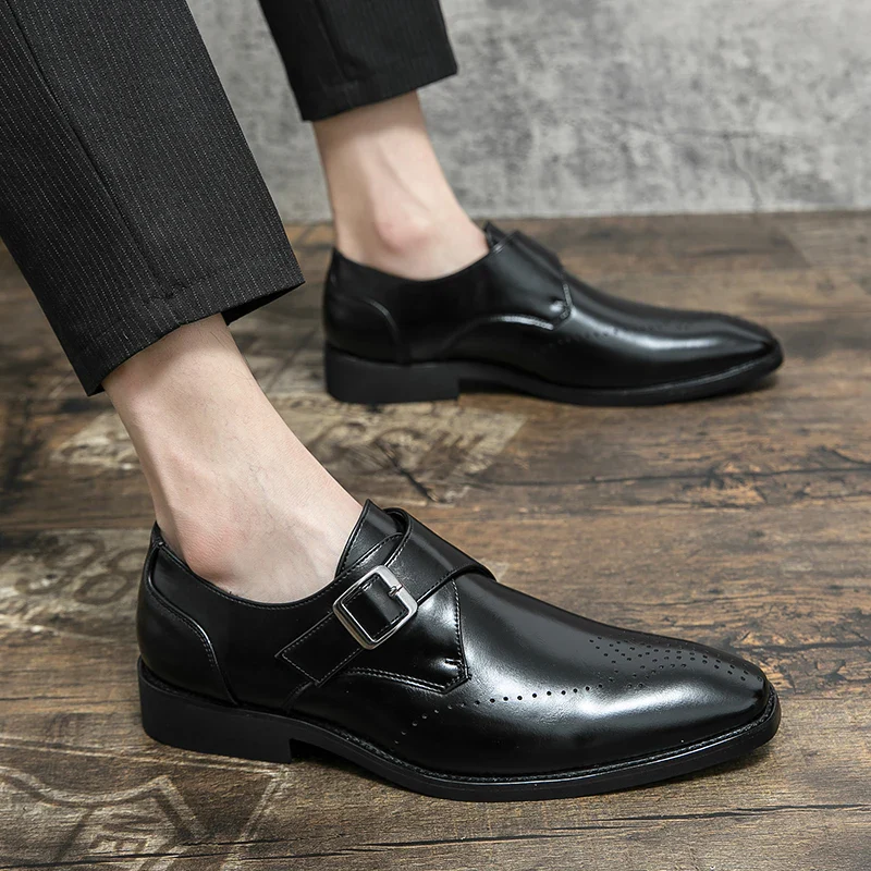Miesten Nahkakengät Loafer Matala Korko - Image 4