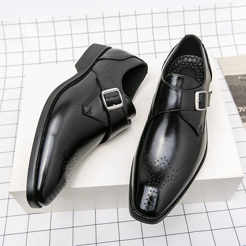 Miesten Nahkakengät Loafer Matala Korko - Image 5