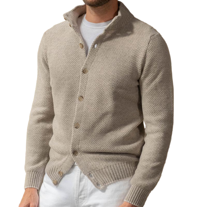 Miesten Neulepusero Slim Fit Kauluksellinen Napitettava