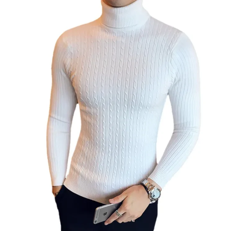 Miesten ohut turtleneck Tekokuitu - Image 7
