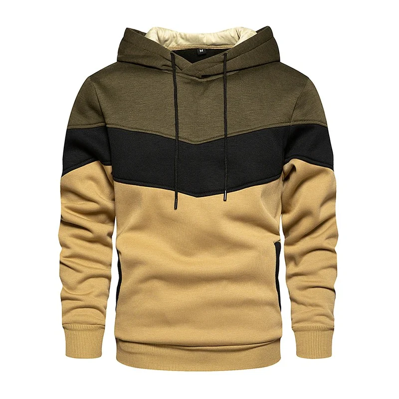 Miesten Patchwork Fleece Huppari - Image 13