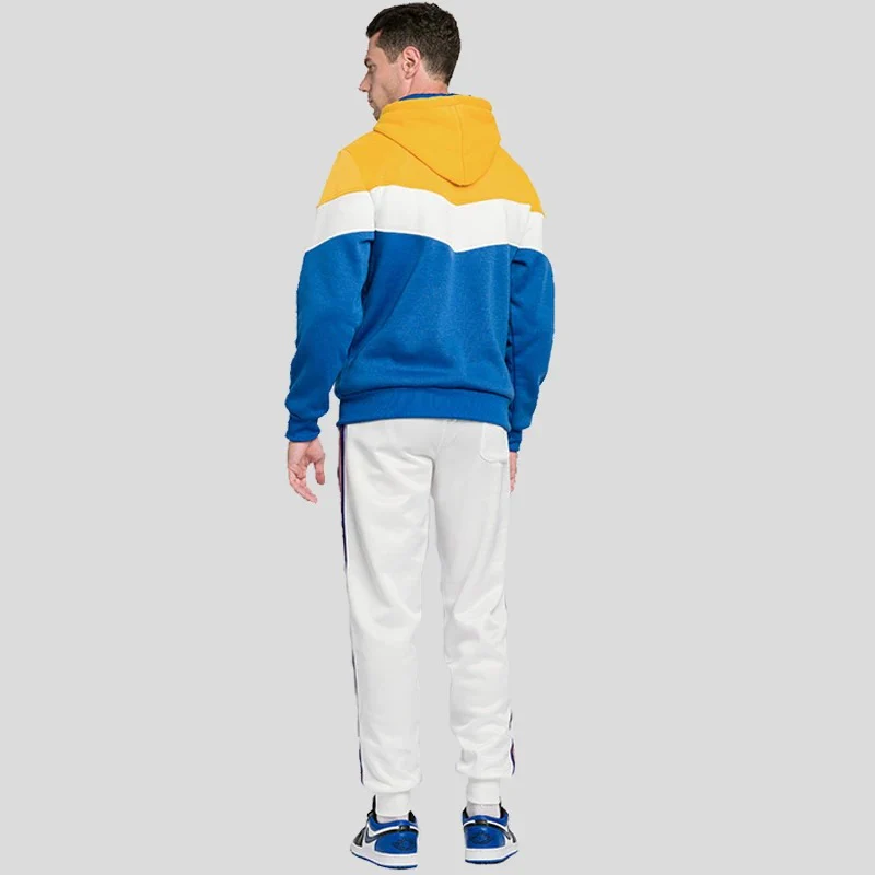 Miesten Patchwork Fleece Huppari - Image 3