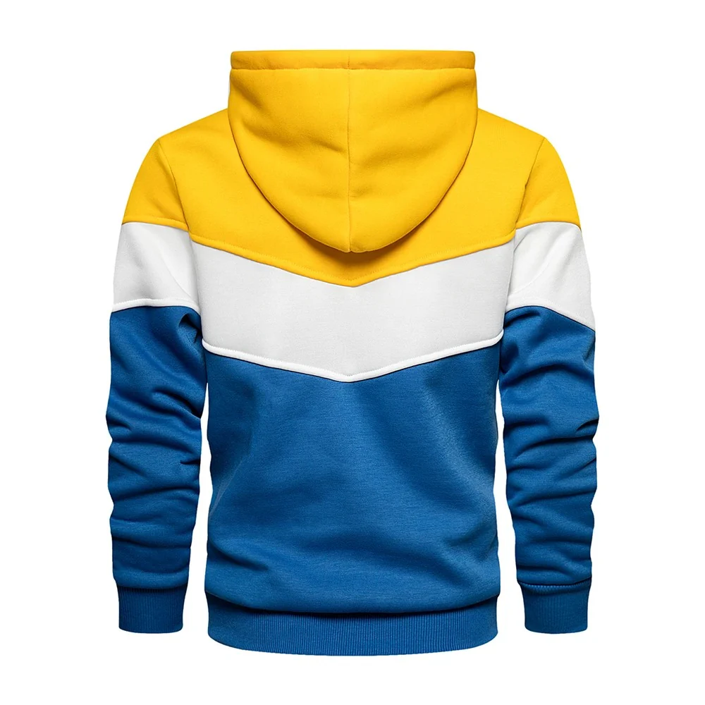 Miesten Patchwork Fleece Huppari - Image 4