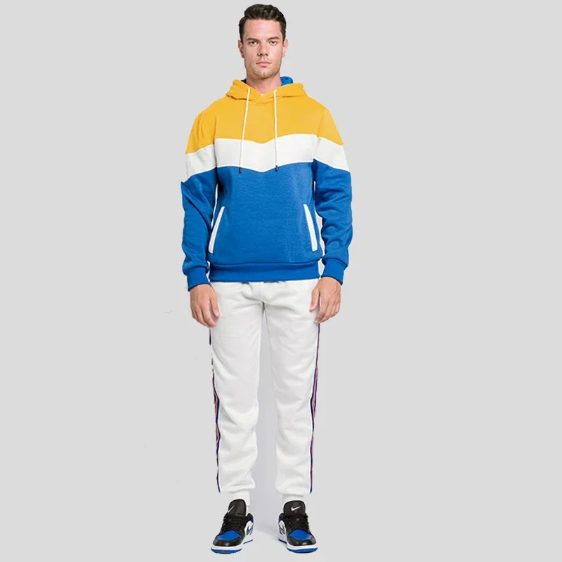 Miesten Patchwork Fleece Huppari - Image 5