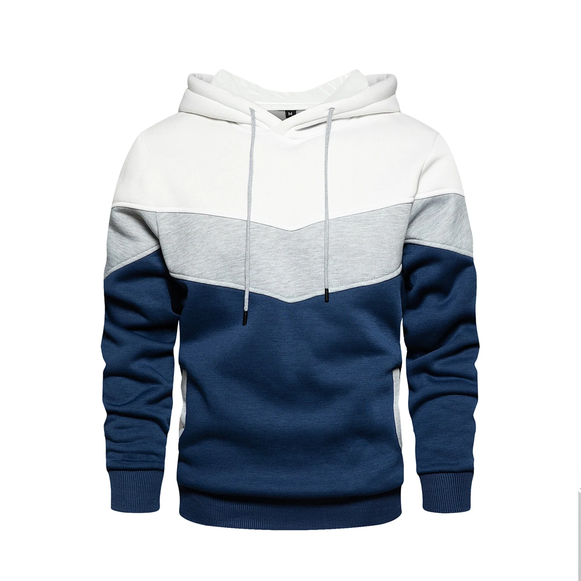 Miesten Patchwork Fleece Huppari - Image 6
