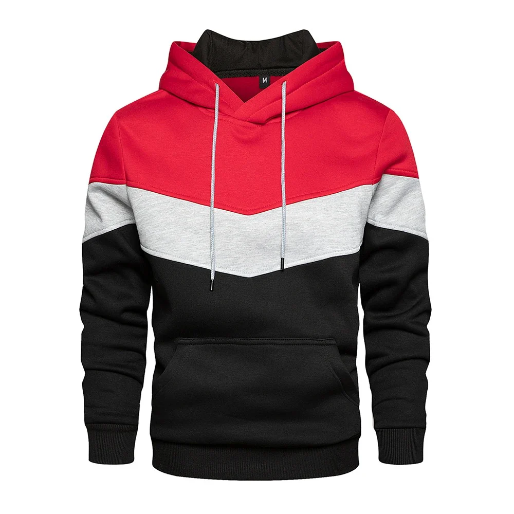 Miesten Patchwork Fleece Huppari - Image 7