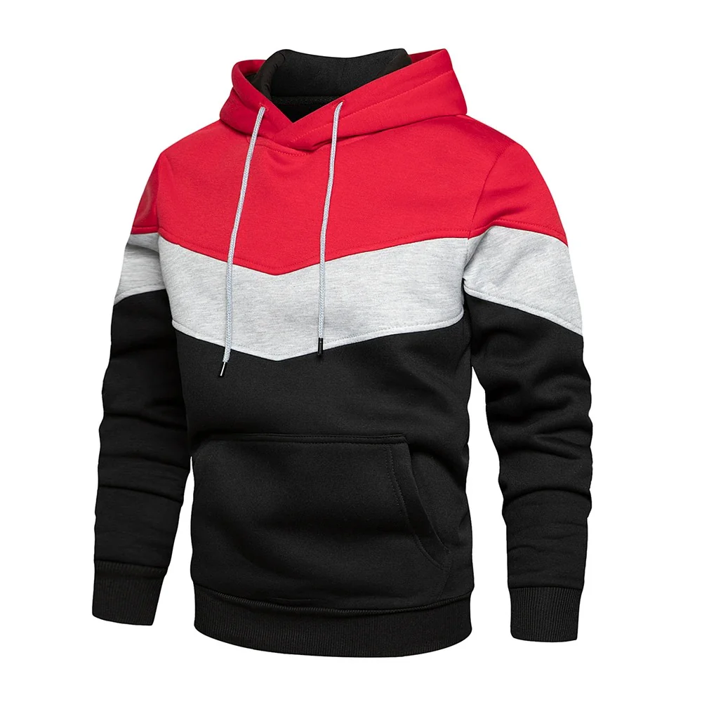 Miesten Patchwork Fleece Huppari - Image 8