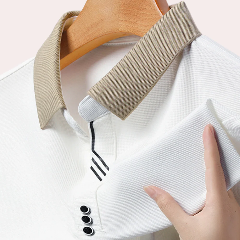 Miesten Pitkähihaiset Poloshirtit Klassinen Tyyli - Image 7