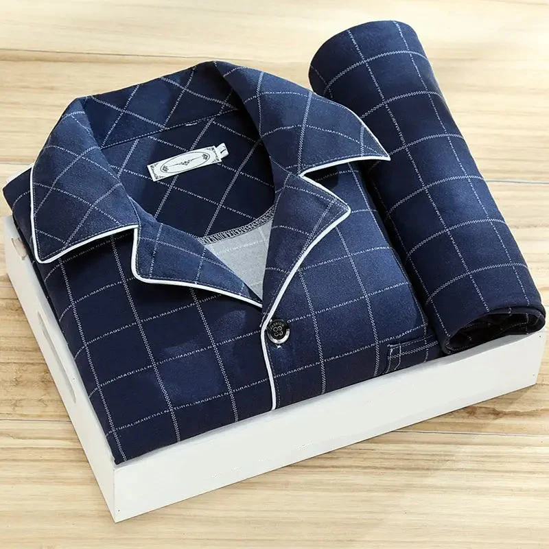 Miesten Pyjamasetti Klassinen Tyylikäs - Image 5