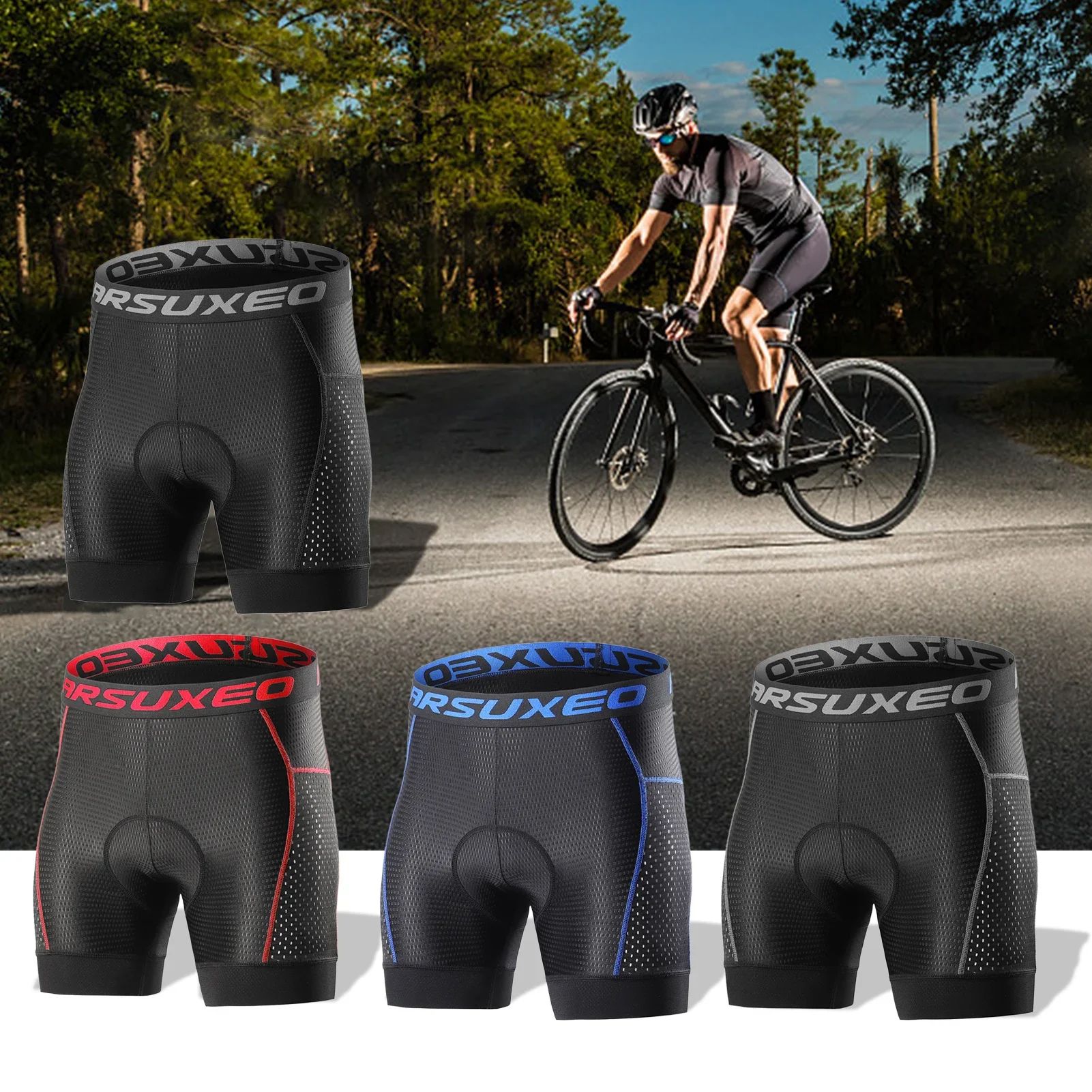 Miesten Pyöräilyshortsit 5D Geelipatjalla Nopeasti Kuivuva MTB - Image 7