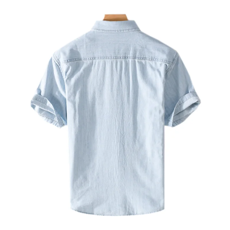 Miesten Rento Denim-paita Klassinen Hengittävä Kangas - Image 2