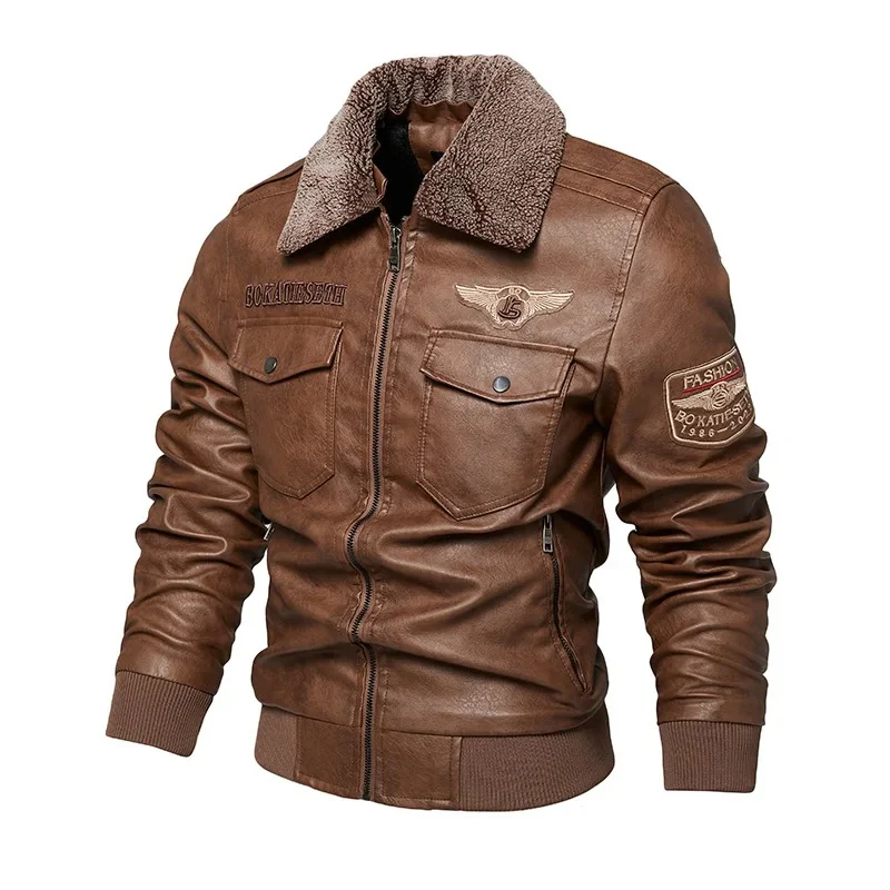 Miesten rento lämmin Biker takki - Image 3