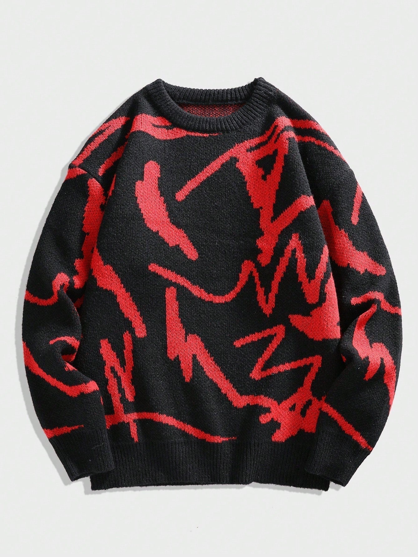 Miesten Rento Neulepaita Graafisella Printillä Crew Neck - Image 11