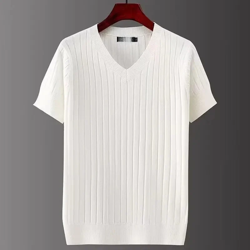 Miesten slim fit V-aukkoinen T-paita - Image 5
