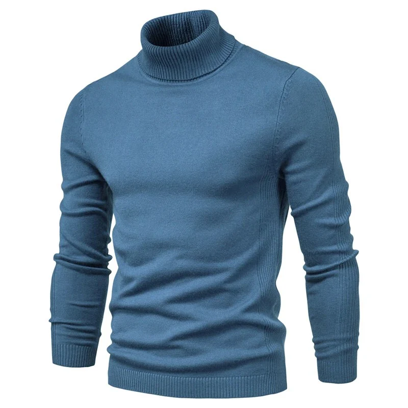 Miesten Slim Turtleneck Villajäljitelmäpaita - Image 6
