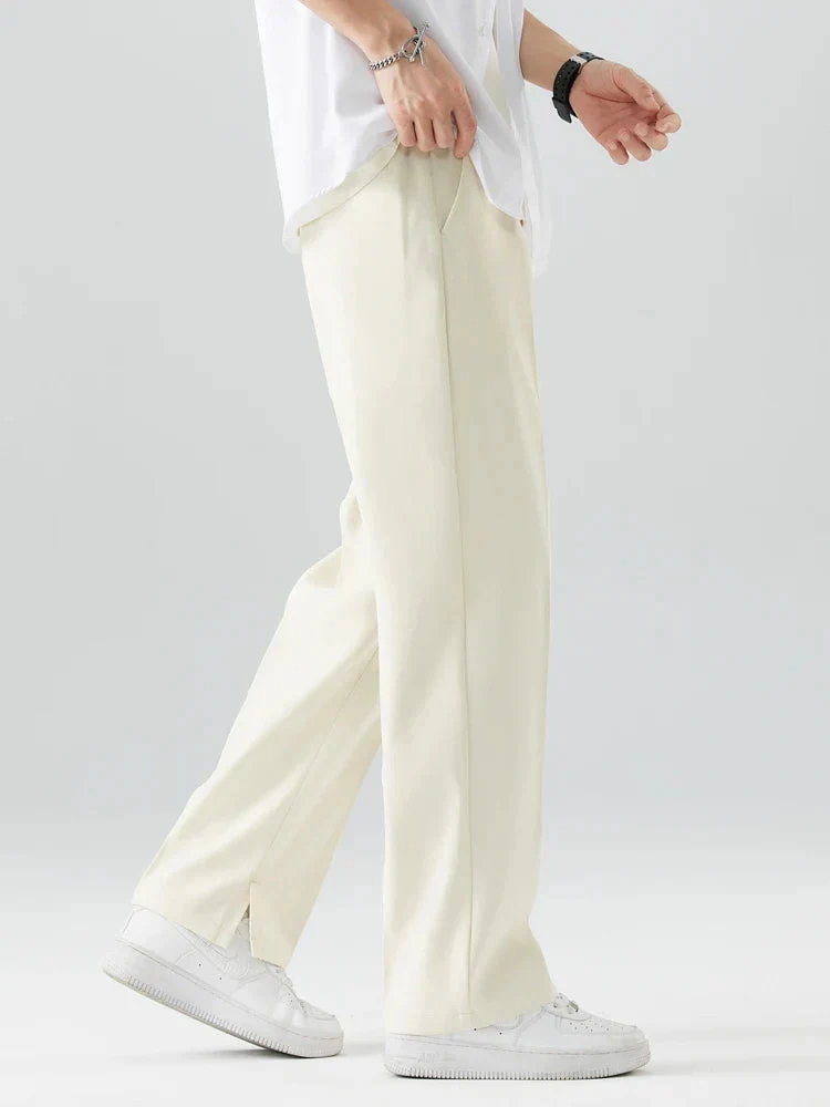 Miesten Suorat Housut Rentoa Istuvuutta Pehmeästä Hengittävästä Kankaasta - Image 3