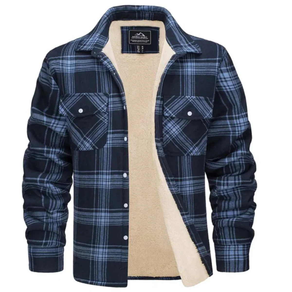 Miesten Takki Fleece-vuorattu Ruudullinen Ulkoilutakki - Image 8