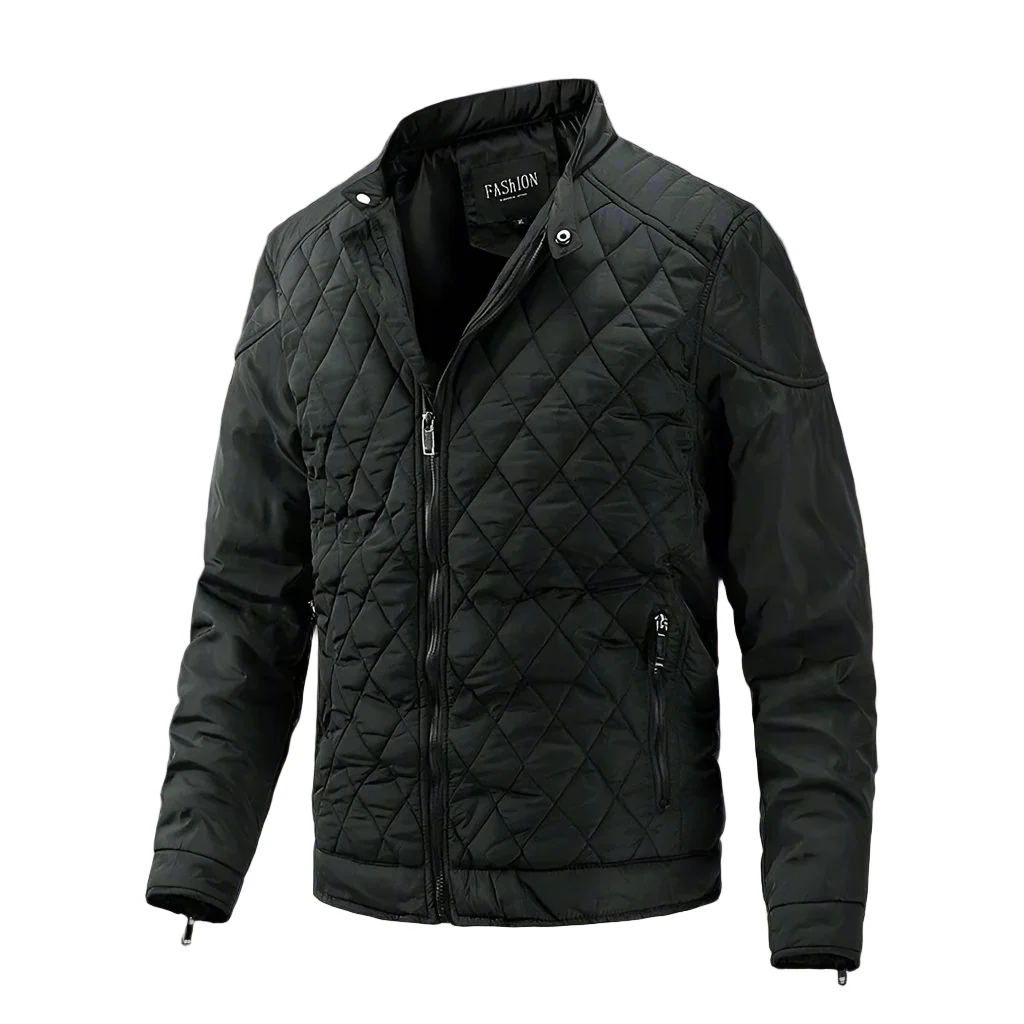 Miesten Talvitakki Vuorattu Slim Fit Korkealla Kauluksella