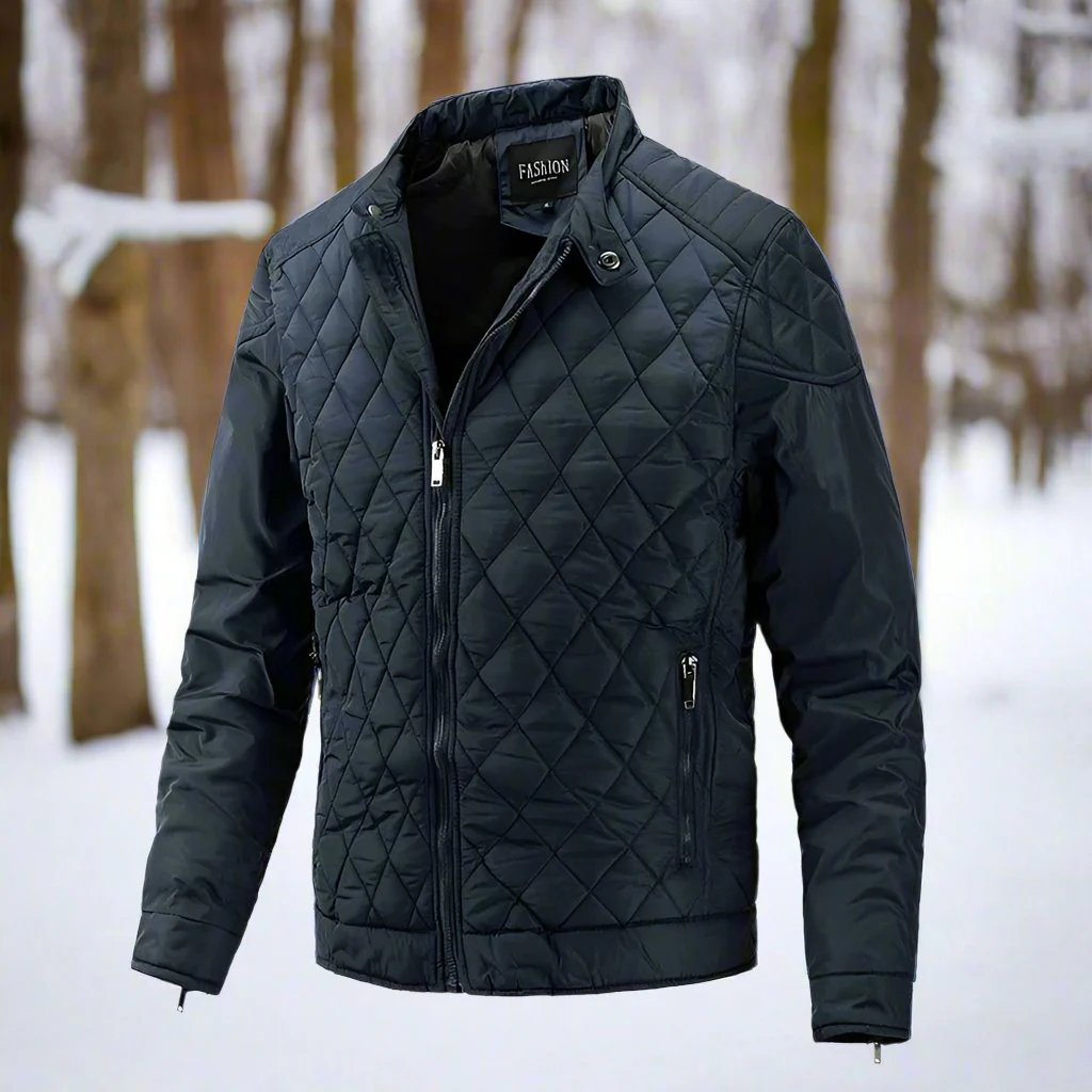 Miesten Talvitakki Vuorattu Slim Fit Korkealla Kauluksella - Image 2