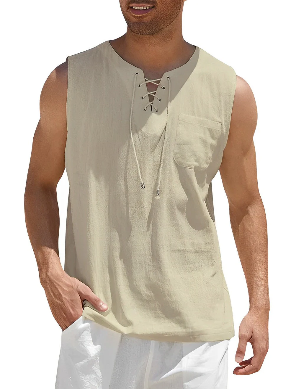 Miesten Tanktop Yksinkertainen Hengittävä Kangas - Image 10