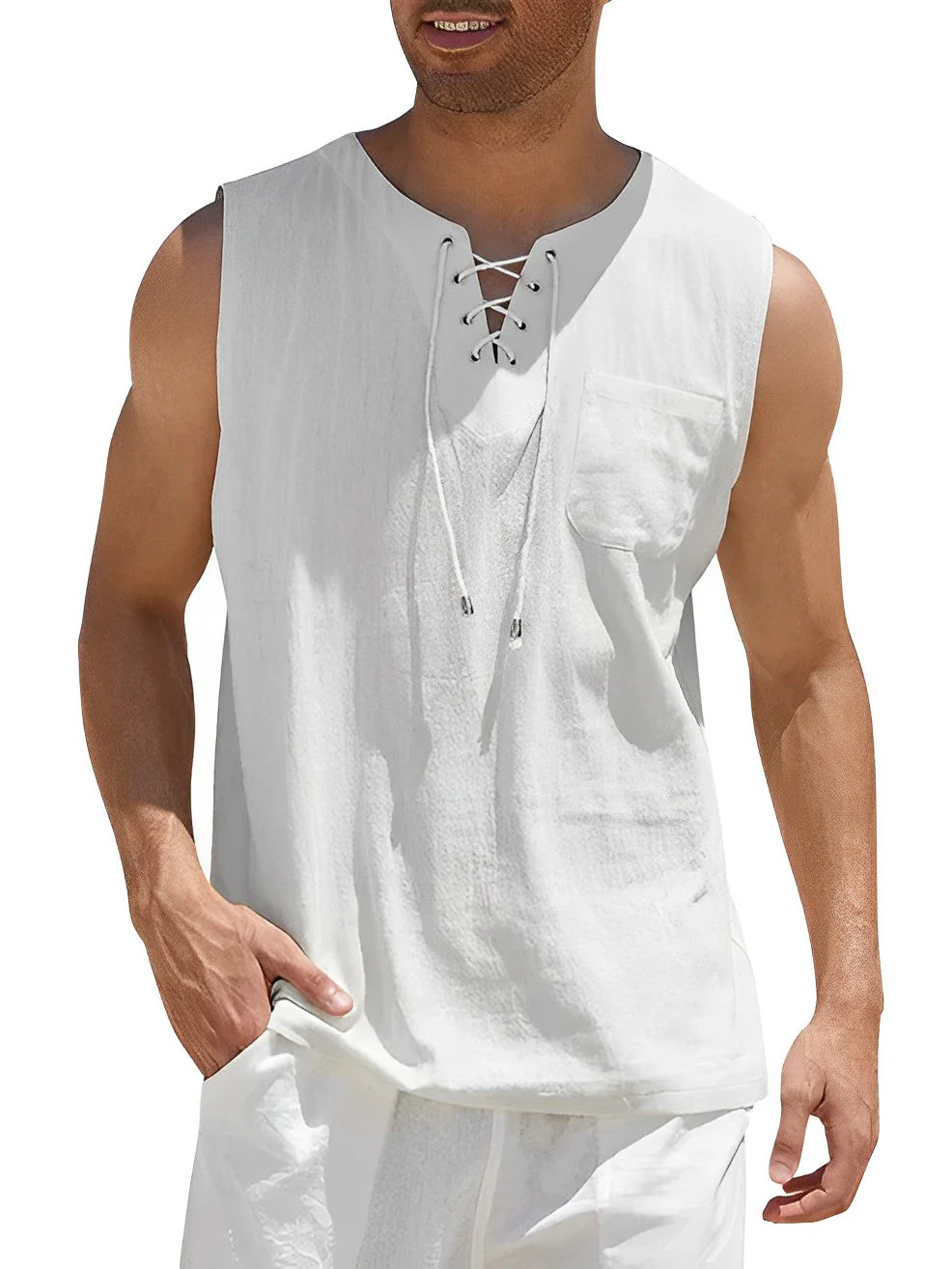 Miesten Tanktop Yksinkertainen Hengittävä Kangas - Image 11