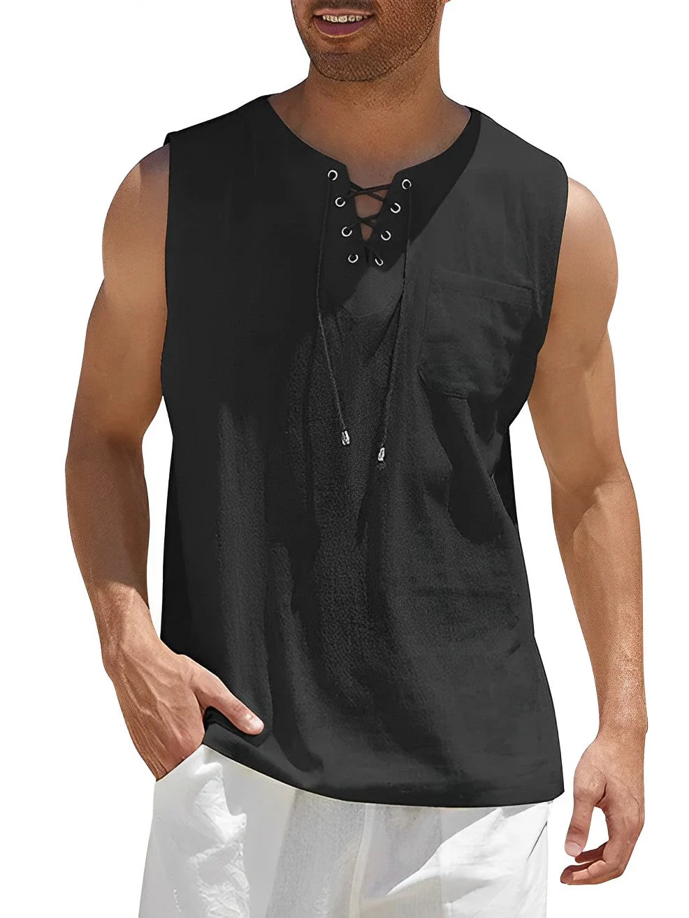 Miesten Tanktop Yksinkertainen Hengittävä Kangas - Image 3