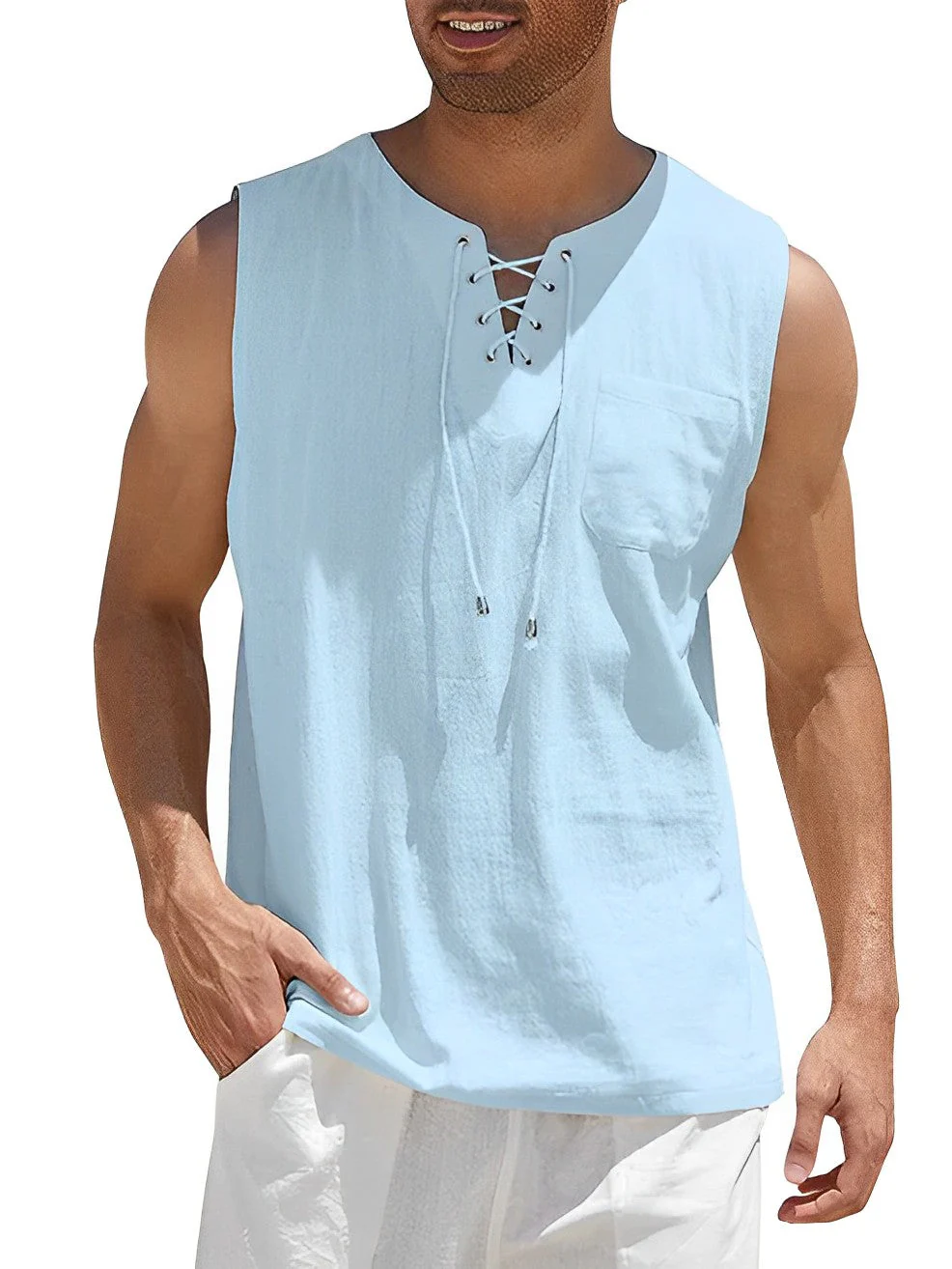 Miesten Tanktop Yksinkertainen Hengittävä Kangas - Image 4