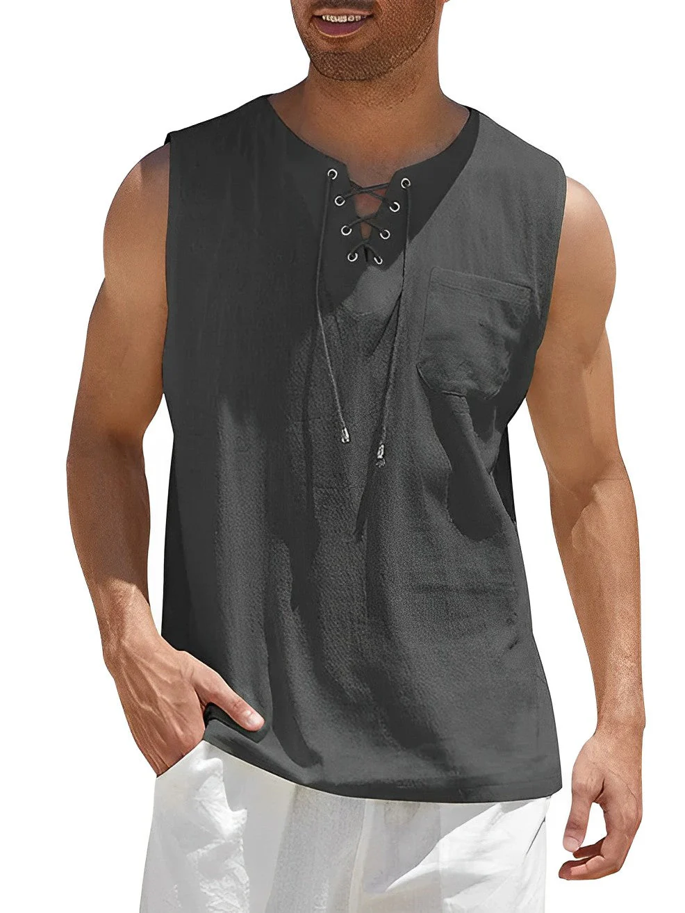 Miesten Tanktop Yksinkertainen Hengittävä Kangas - Image 5