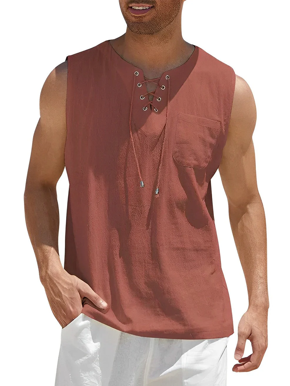 Miesten Tanktop Yksinkertainen Hengittävä Kangas - Image 7