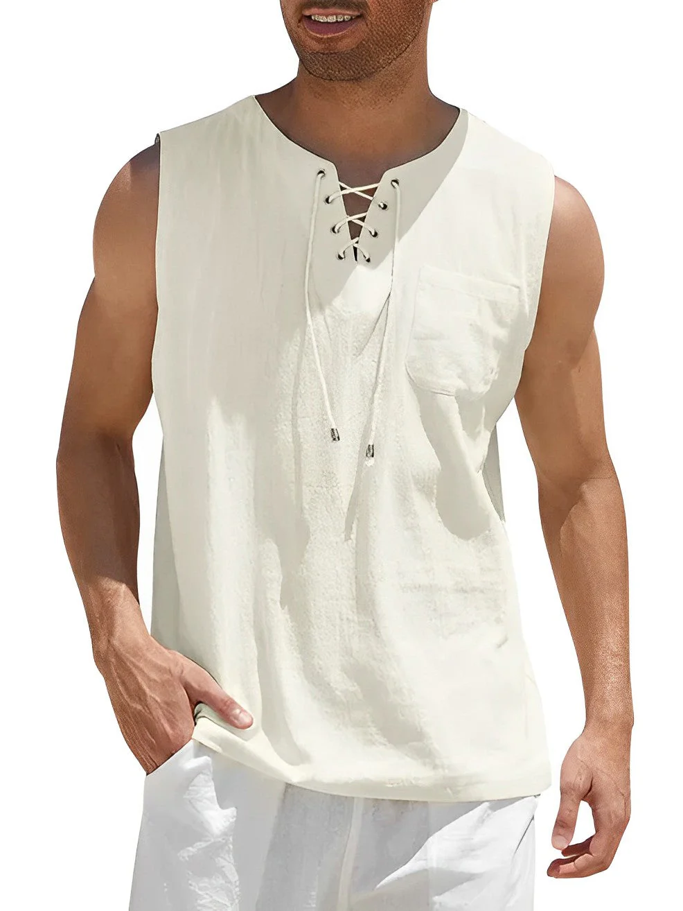Miesten Tanktop Yksinkertainen Hengittävä Kangas - Image 8
