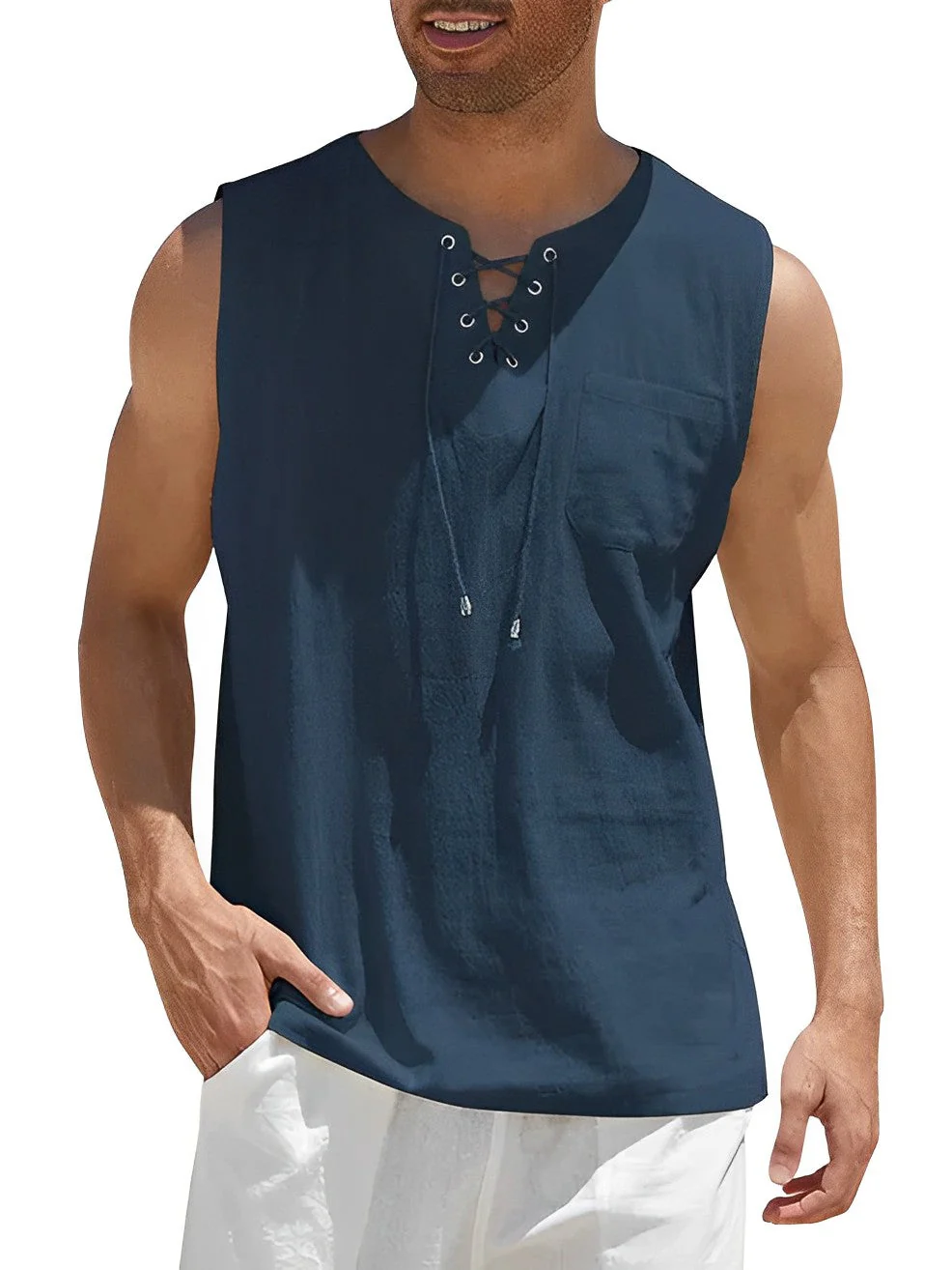 Miesten Tanktop Yksinkertainen Hengittävä Kangas - Image 9