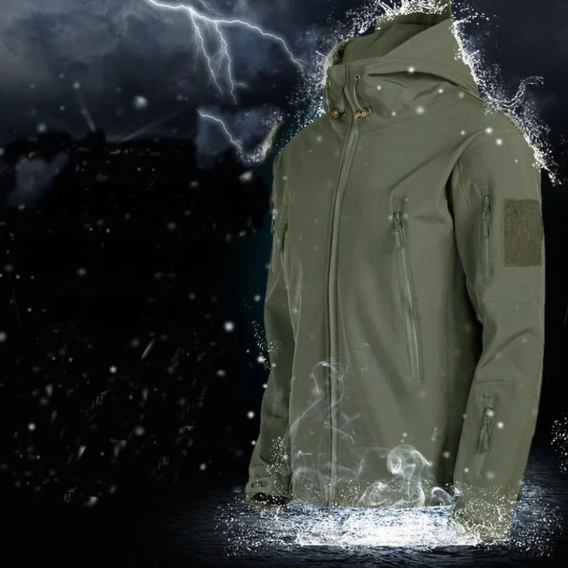 Miesten Ulkoilutakki Softshell Fleece Vedenpitävä Talvivaatteet - Image 10