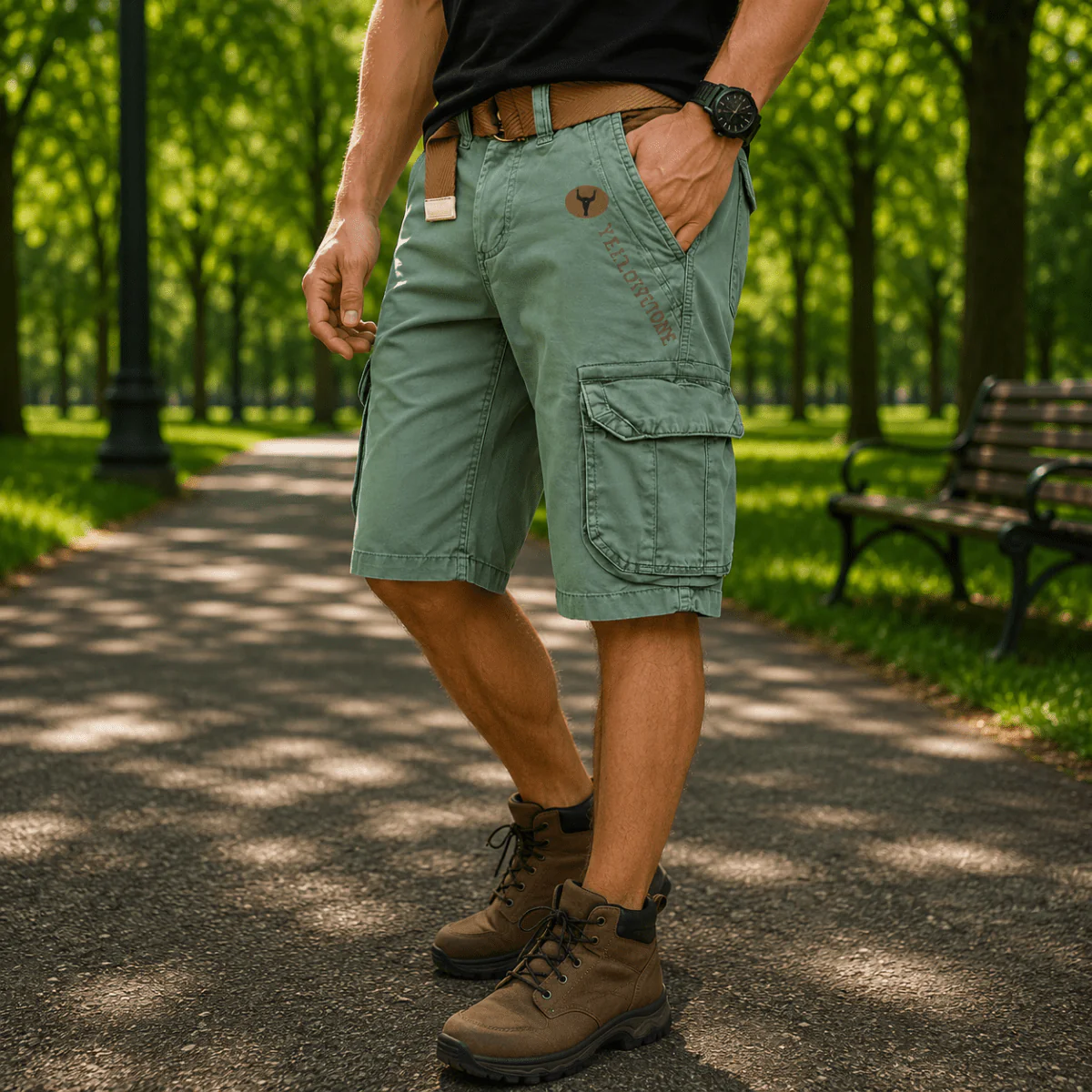 Miesten Utility Cargo -shortsit Mukavalla Istuvuudella - Image 8