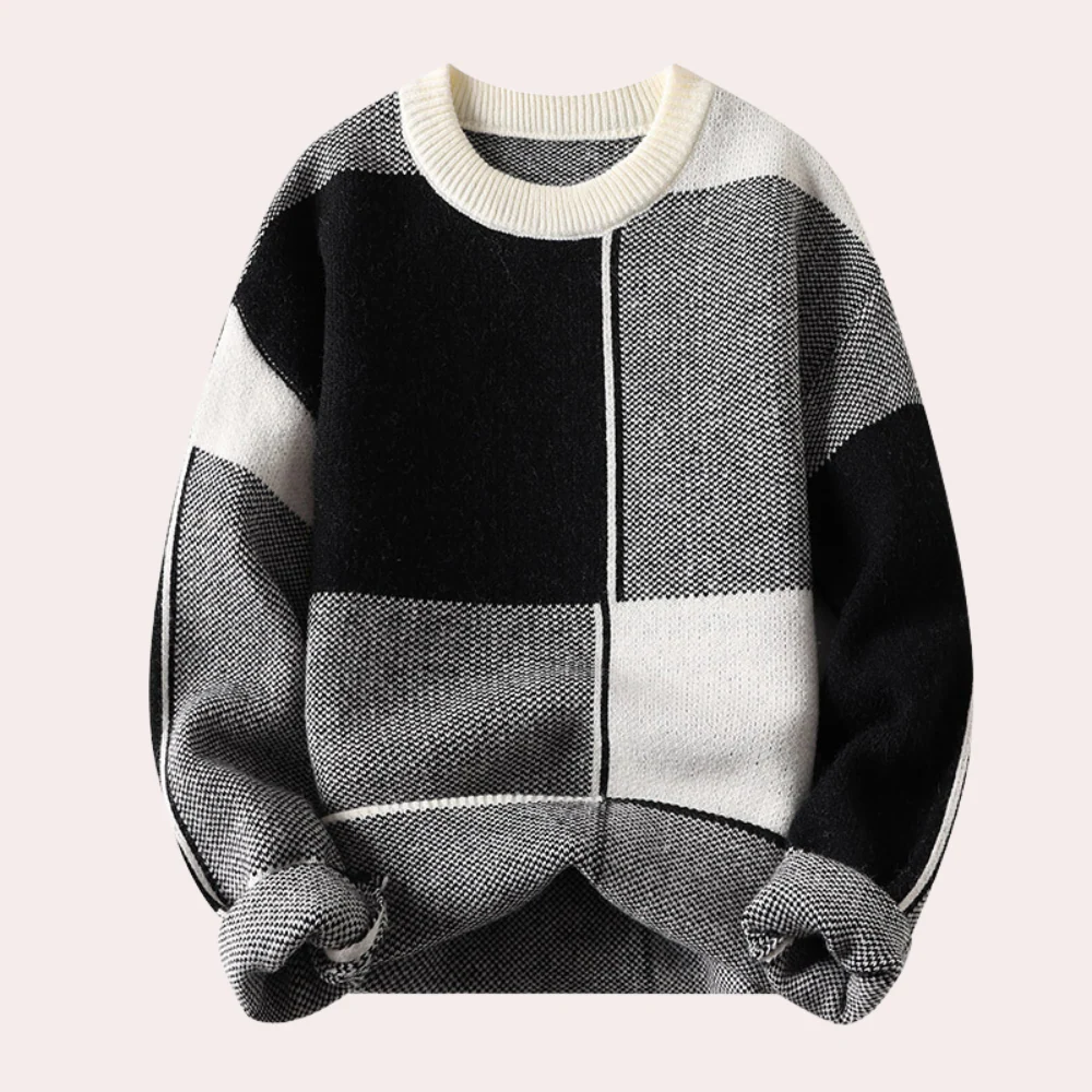 Miesten Varmasweater Trendikkäällä Muotoilulla - Image 4