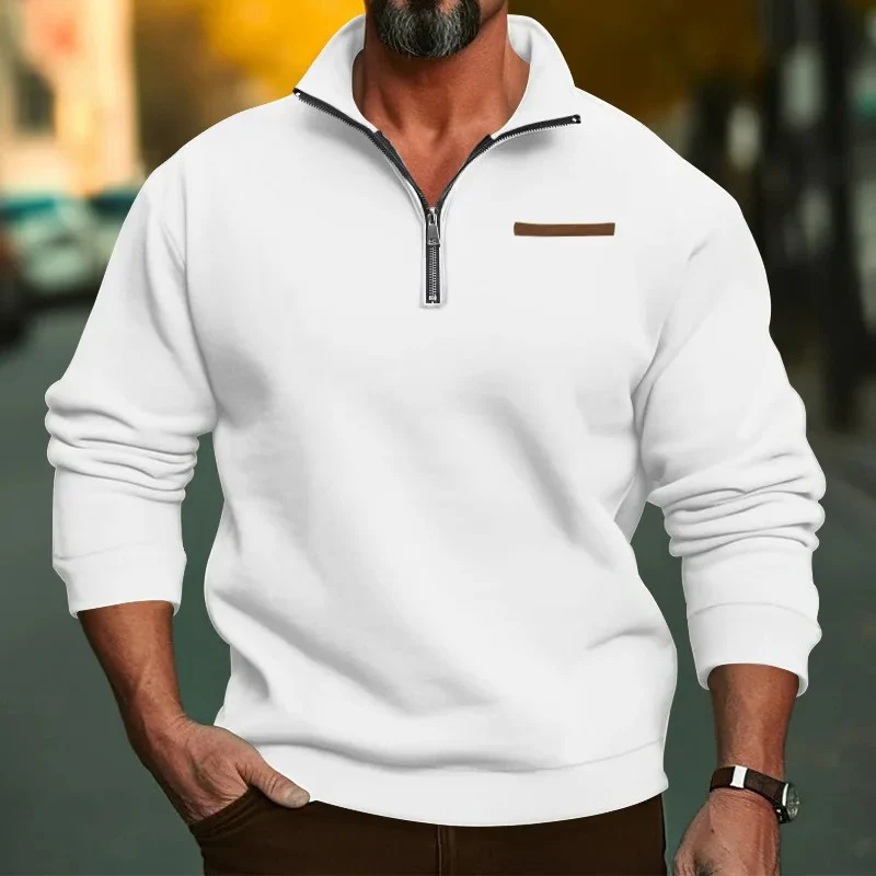 Miesten Velvet Half Zip Pulloveri - Image 15