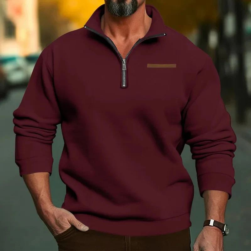 Miesten Velvet Half Zip Pulloveri - Image 17