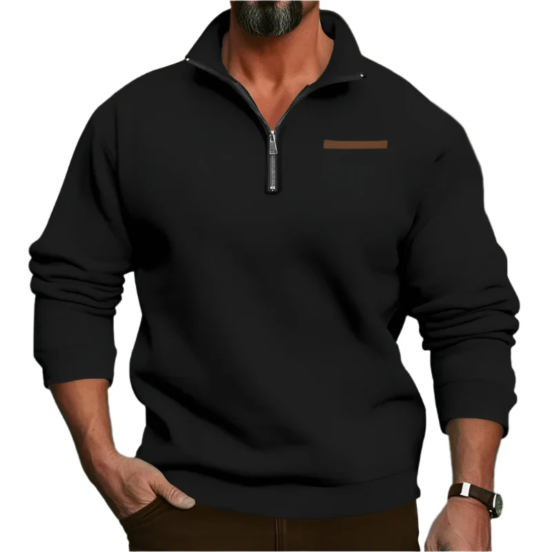 Miesten Velvet Half Zip Pulloveri - Image 2