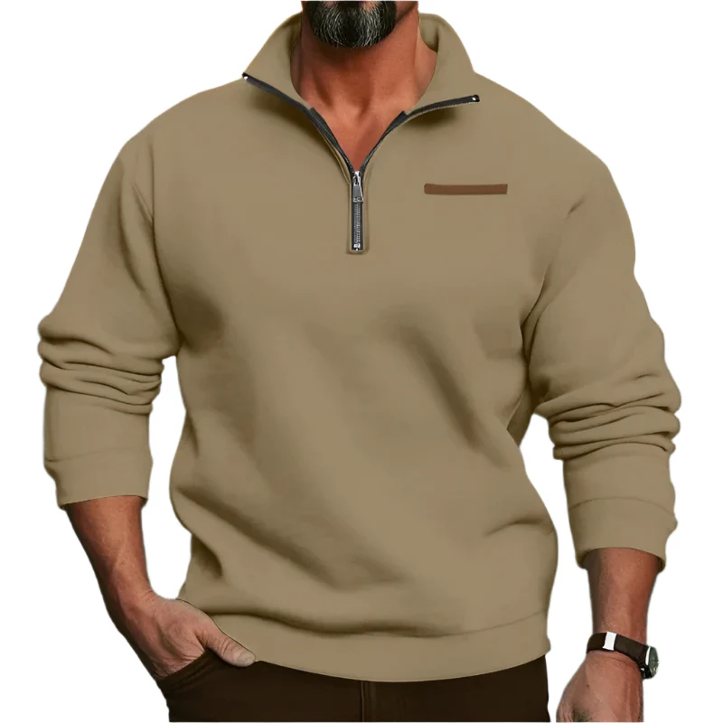 Miesten Velvet Half Zip Pulloveri - Image 3