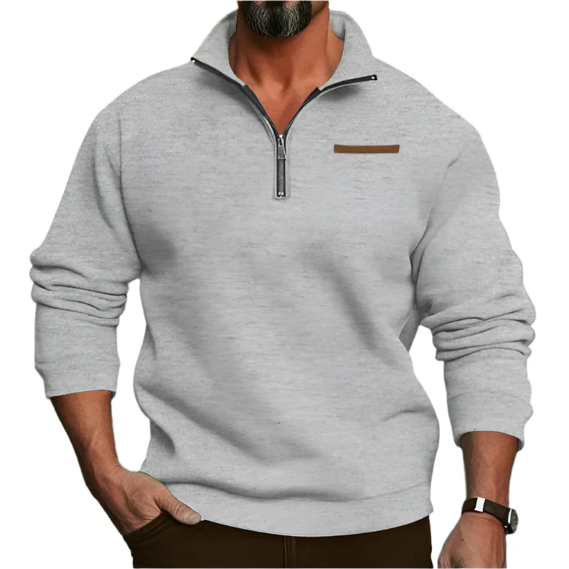Miesten Velvet Half Zip Pulloveri - Image 5