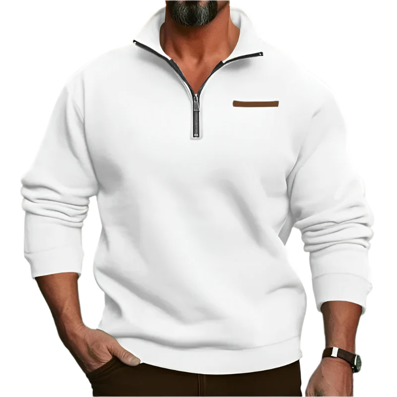 Miesten Velvet Half Zip Pulloveri - Image 8