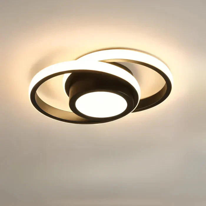 Moderni LED Kattovalaisin Kaksoisrenkaalla Olohuoneen Valaisin - Image 11