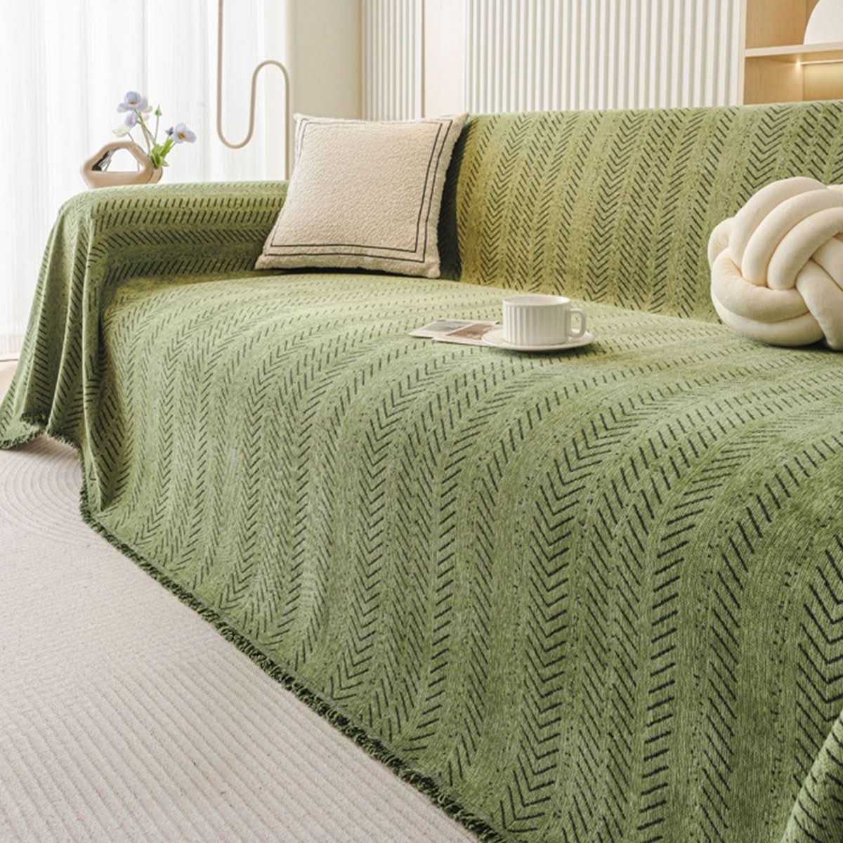 Naarmuuntumaton Sohvapäällinen Moderni Kalanruotokuvio - Image 7