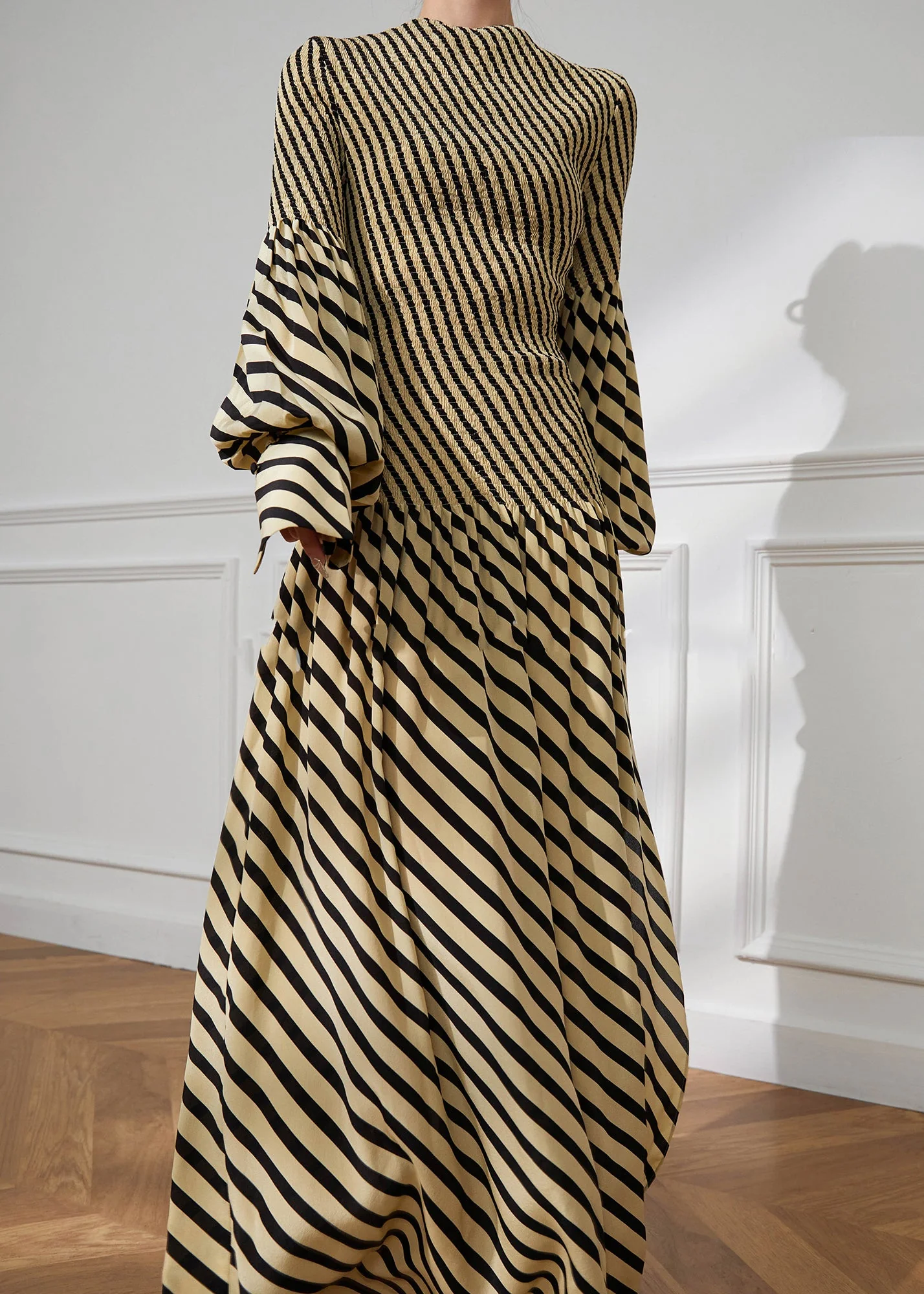 Naisille Raidallinen O-kaula Mekko - Image 2