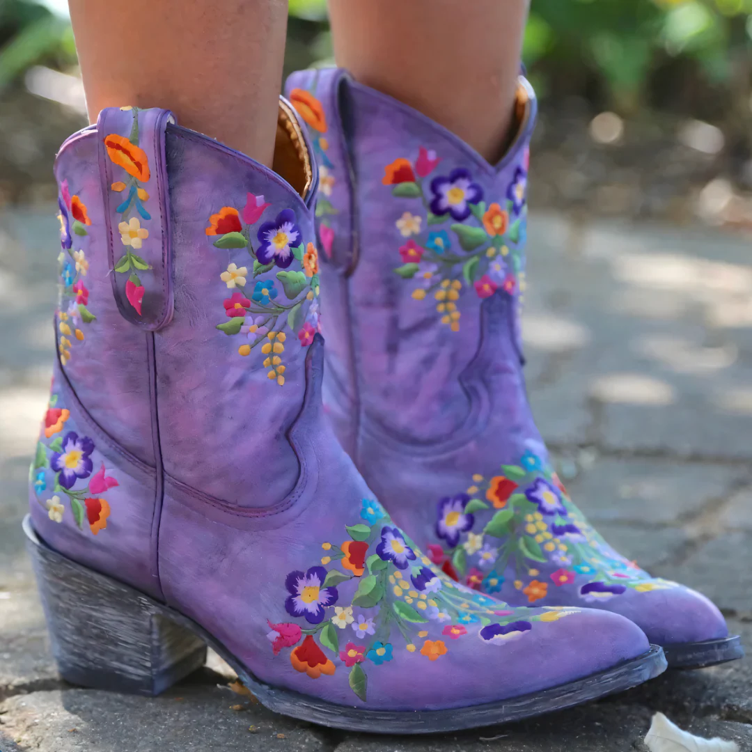 Naisten Cowgirl-saappaat Vintage-tyyliin Säänkestävästä Keinonahasta