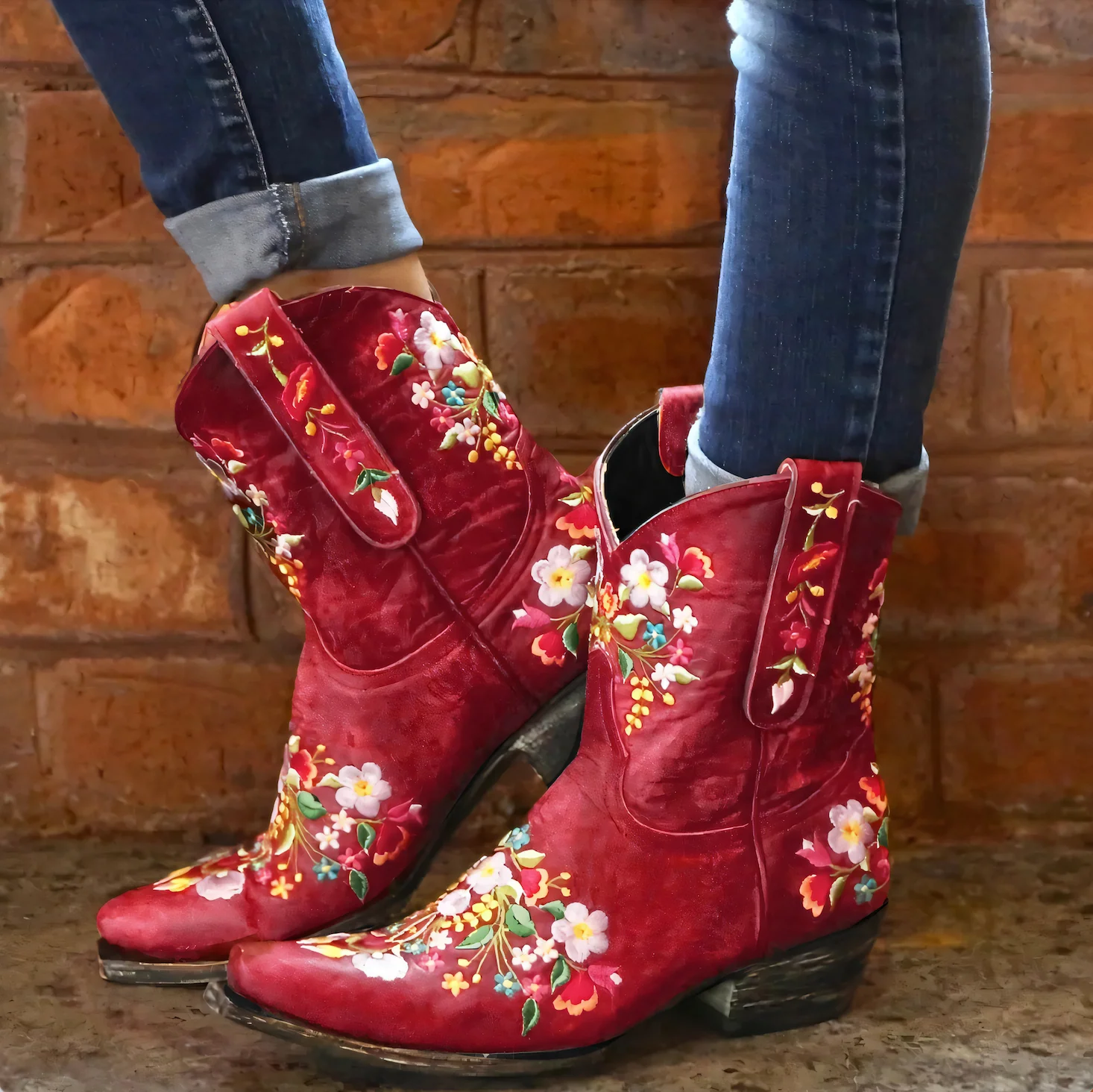 Naisten Cowgirl-saappaat Vintage-tyyliin Säänkestävästä Keinonahasta - Image 2