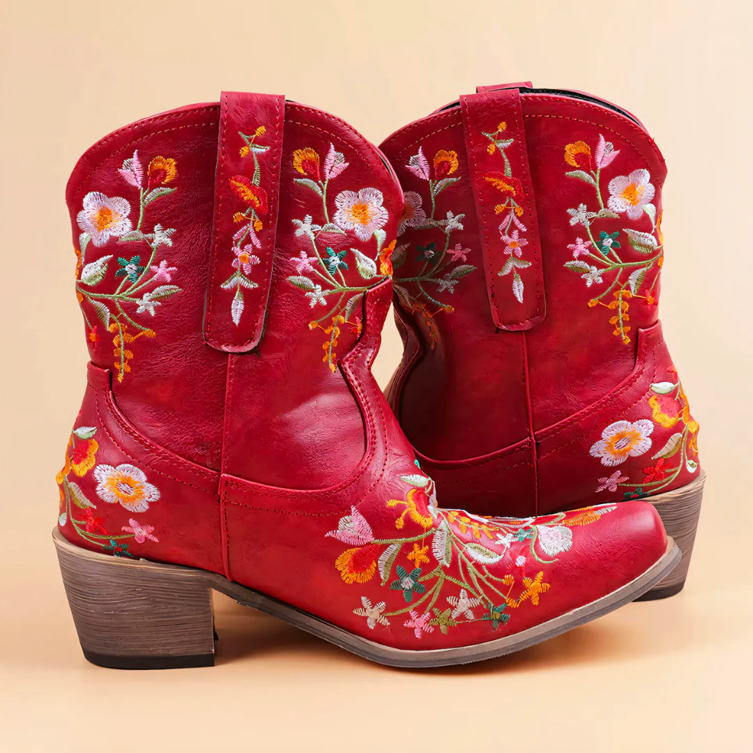 Naisten Cowgirl-saappaat Vintage-tyyliin Säänkestävästä Keinonahasta - Image 6